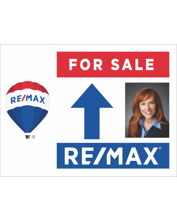 24Wx18H Horizontal Yard Sign Directional with Photo Remax For Sale Top