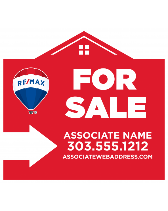 26hx25w REMAX Custom Directional Sign Red