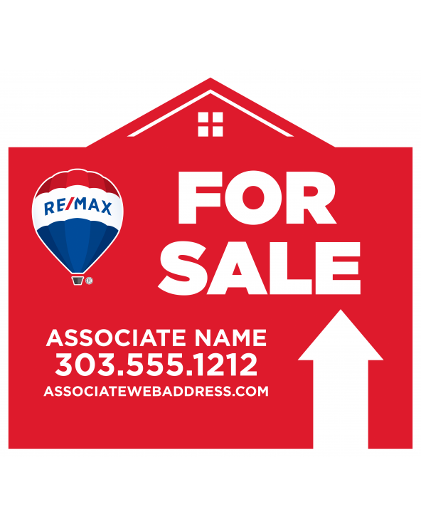 26hx25w REMAX Custom Directional Sign Red Up Arrow