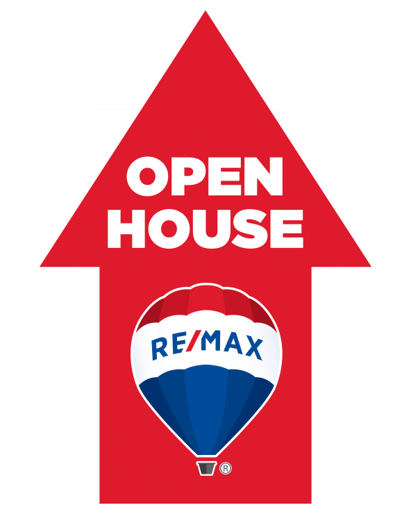 16.174h x 24w REMAX Custom Directional Sign Red Up Arrow