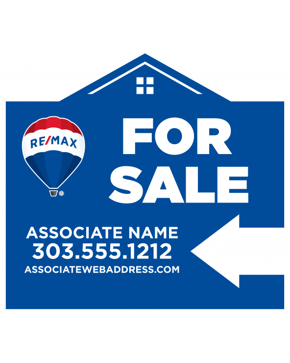 24H x 22W REMAX Custom Directional Sign For Sale Blue