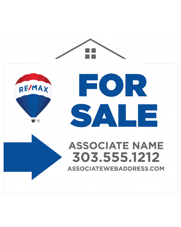 24H x 22W REMAX Custom Directional Sign For Sale White