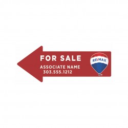 16h x 24w REMAX Different Shape Directional Signs Left Red