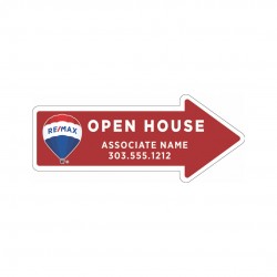 16h x 24w REMAX Different Shape Directional Signs Right Red