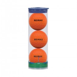 3 Ball Clear Tube W/ Wilson Duosoft Golf Balls (Orange)