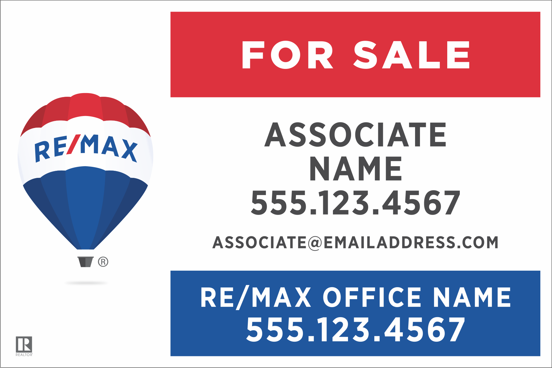 18Wx12H Horizontal Yard Sign