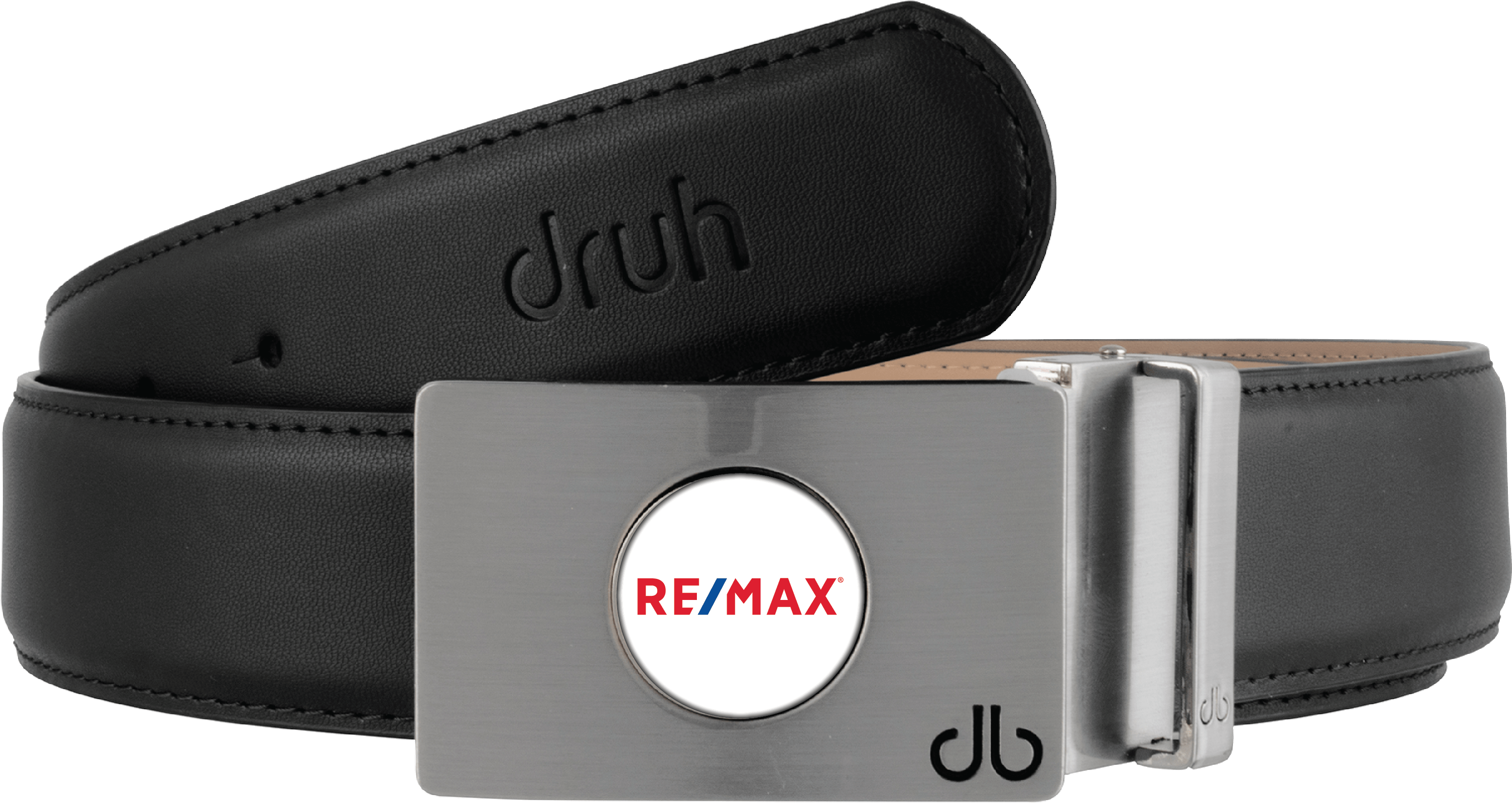 RE/MAX Ball Market Belt Buckle with Leather Strap