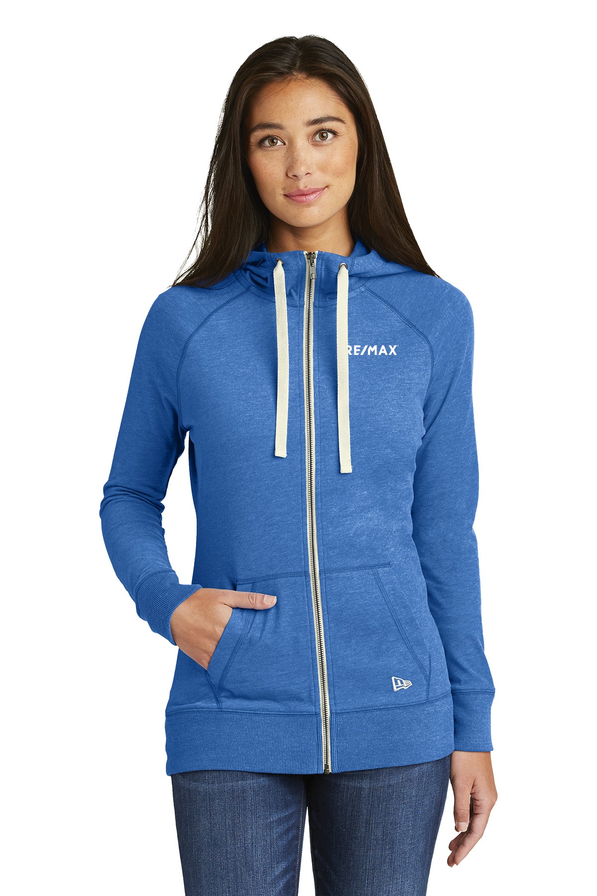 RE/MAX New Era Ladies Sueded Cotton Blend Full-Zip Hoodie - Image 2