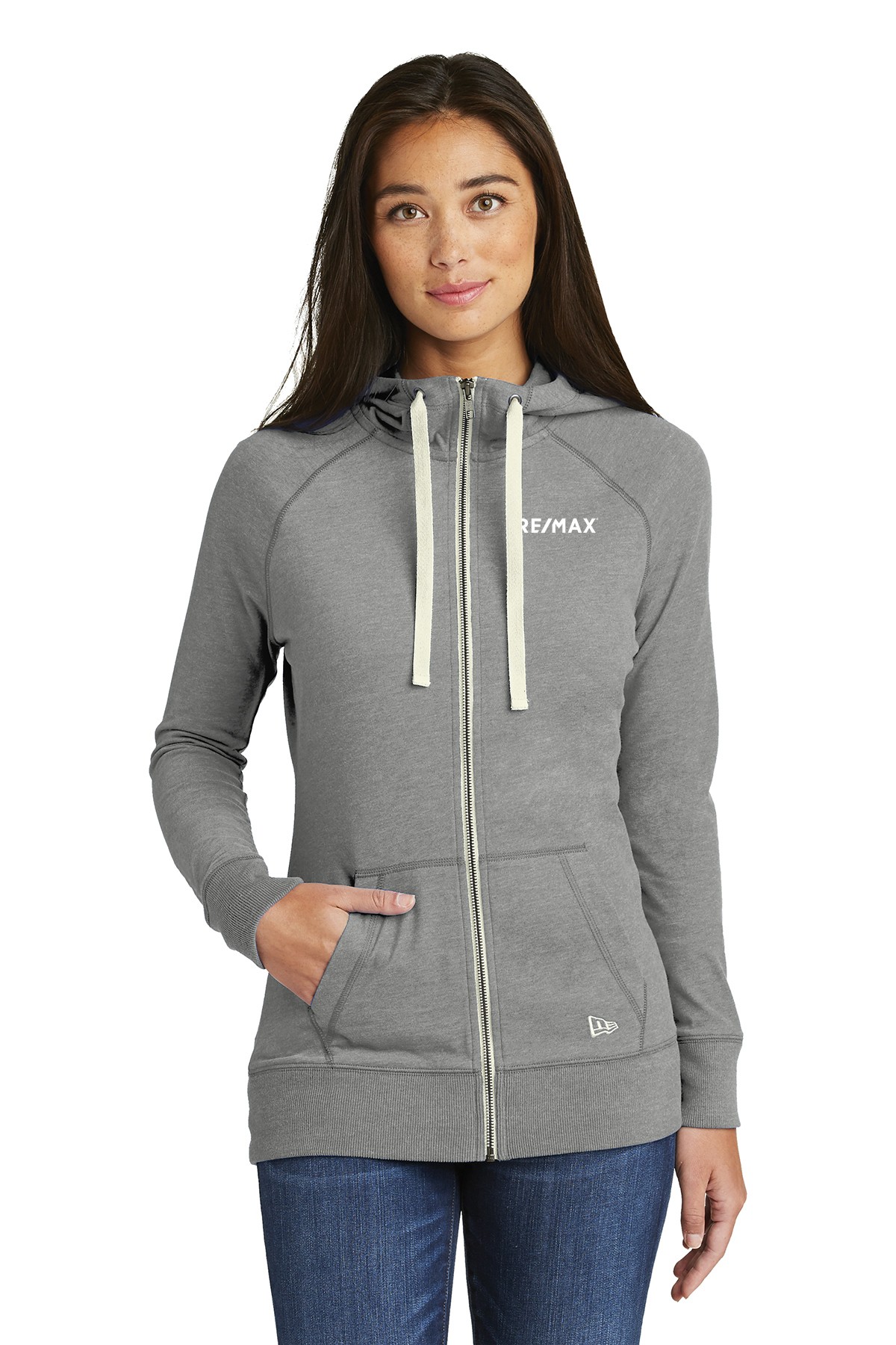 RE/MAX New Era Ladies Sueded Cotton Blend Full-Zip Hoodie - Image 3