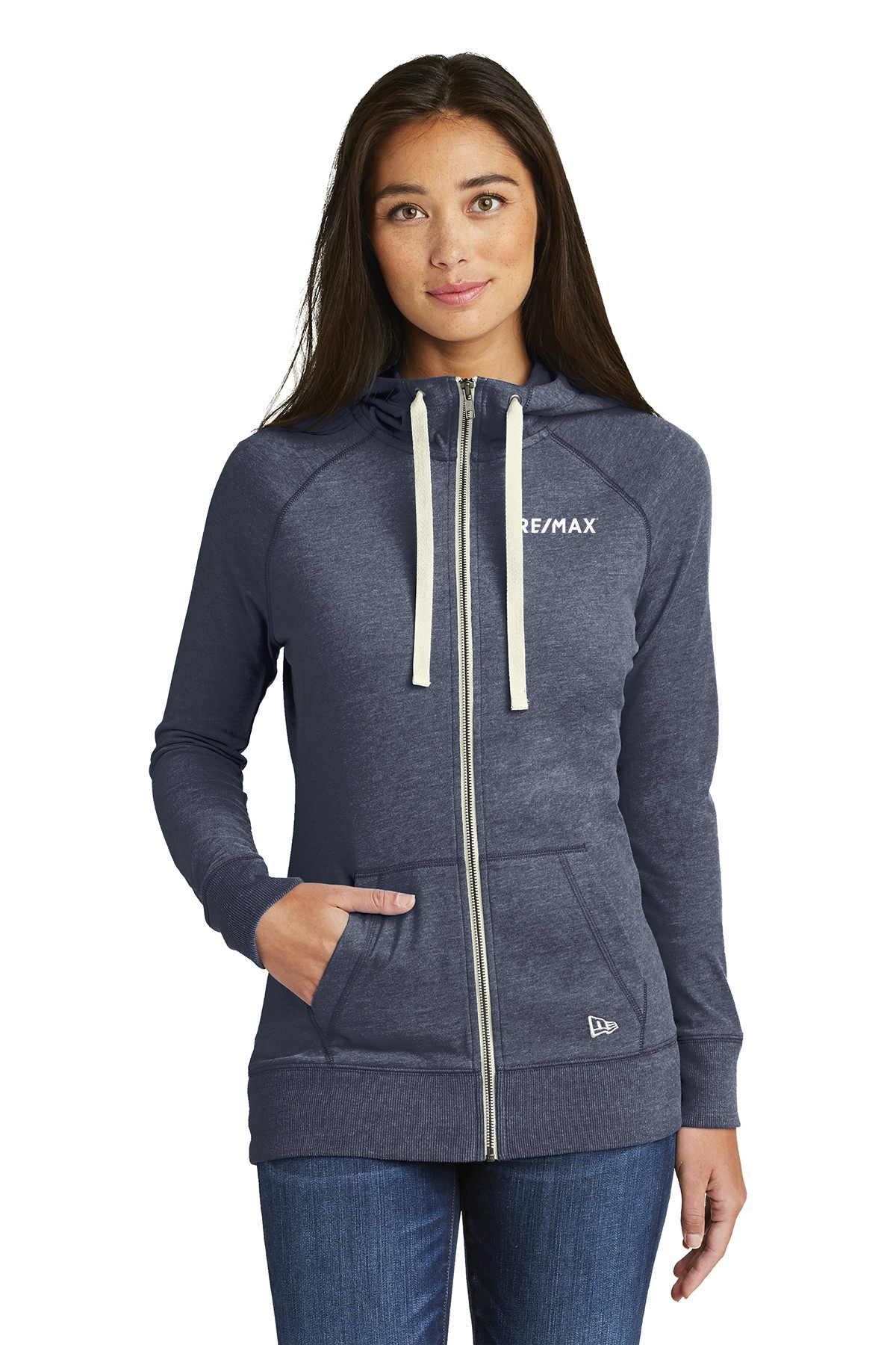 RE/MAX New Era Ladies Sueded Cotton Blend Full-Zip Hoodie - Image 4