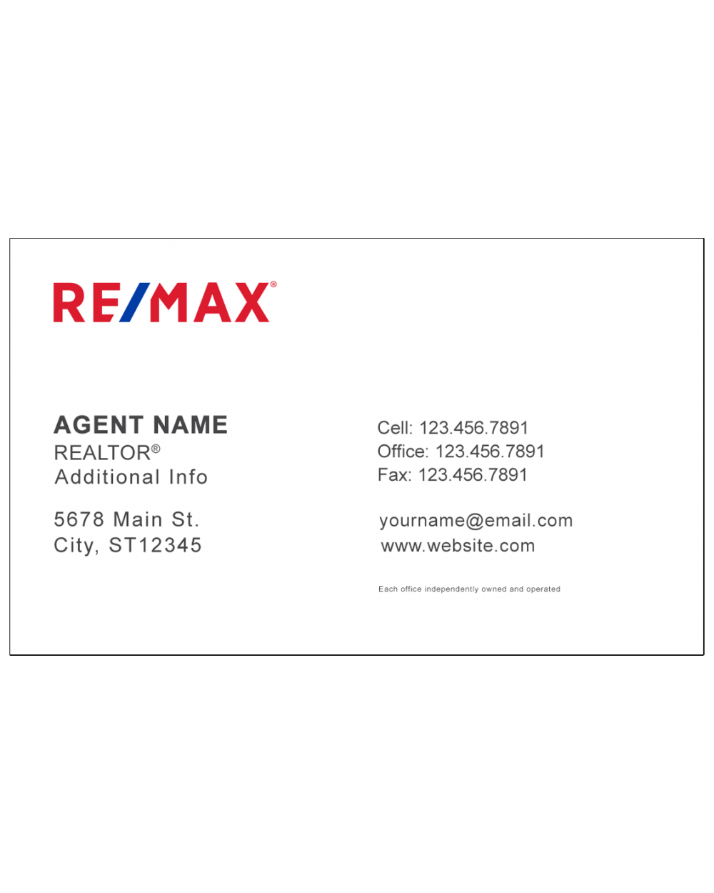 RE/MAX DELUXE BUSINESS CARD BC1 - Image 2