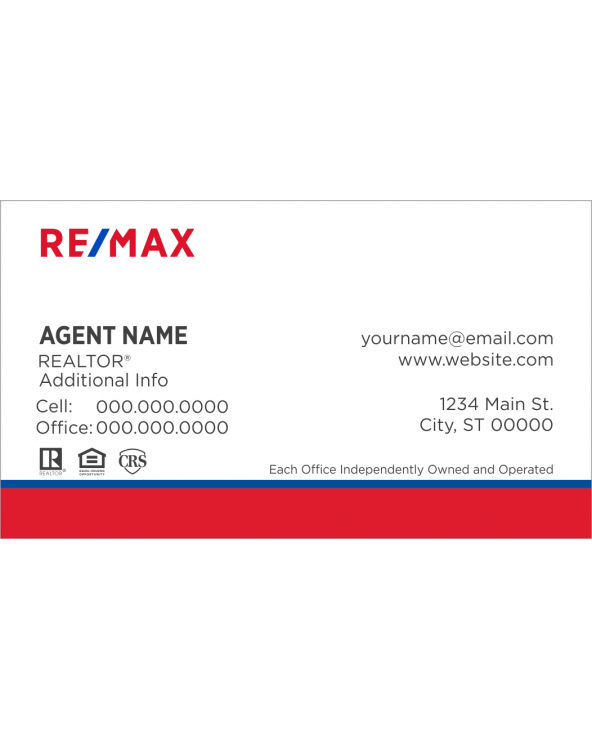 RE/MAX STANDARD BUSINESS CARD 2.0" X 3.5" BC8 - Image 3