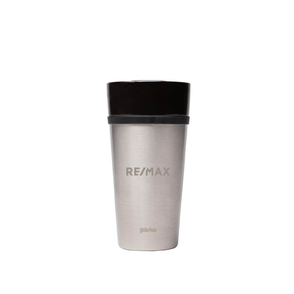 Perka Linden 14 oz. Double Wall Ceramic Tumbler w/ Stainless Steel Outer - Image 2