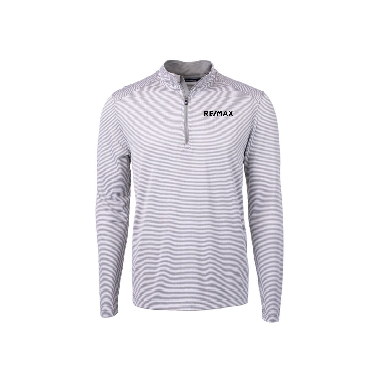 Men's Pique Micro Stripe Recycled Quarter Zip - Image 3