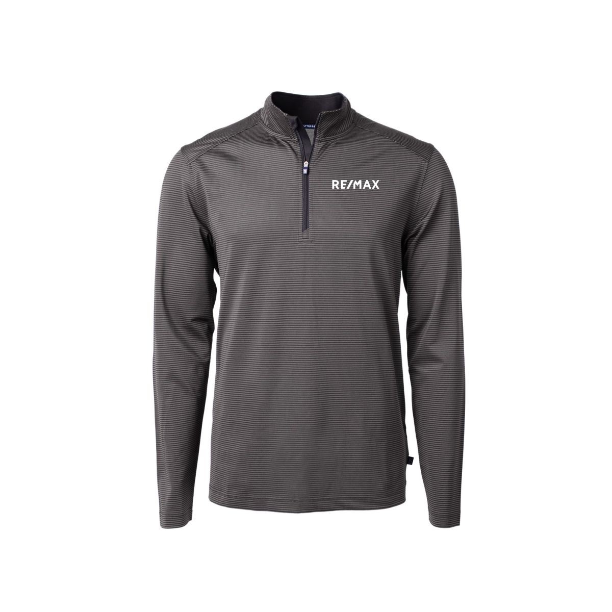 Men's Pique Micro Stripe Recycled Quarter Zip - Image 4
