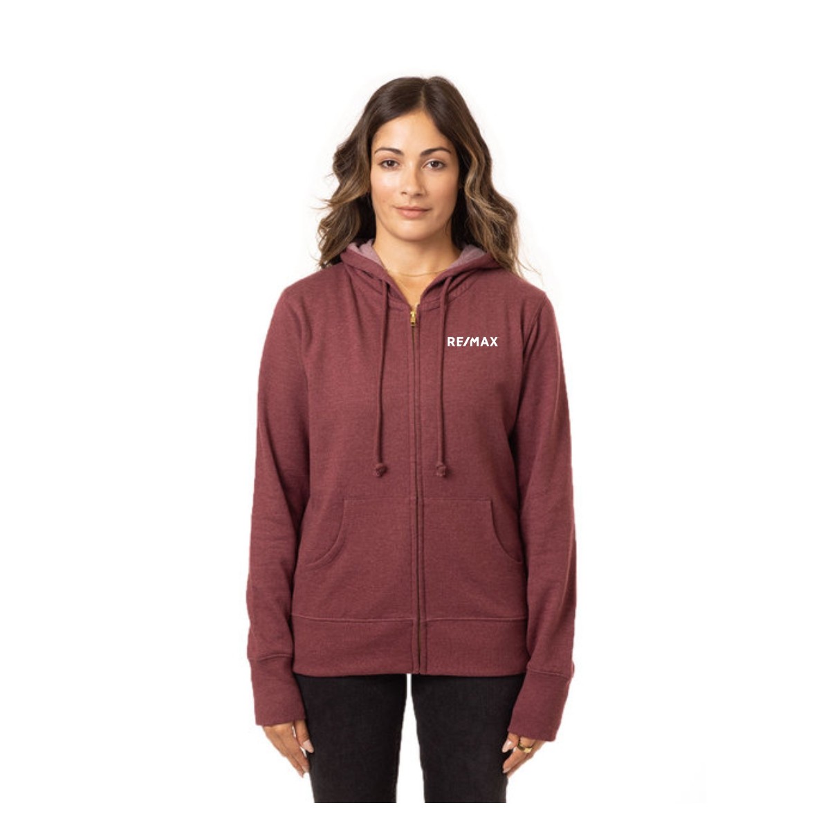 econscious Ladies' Heathered Full-Zip Hooded Sweatshirt