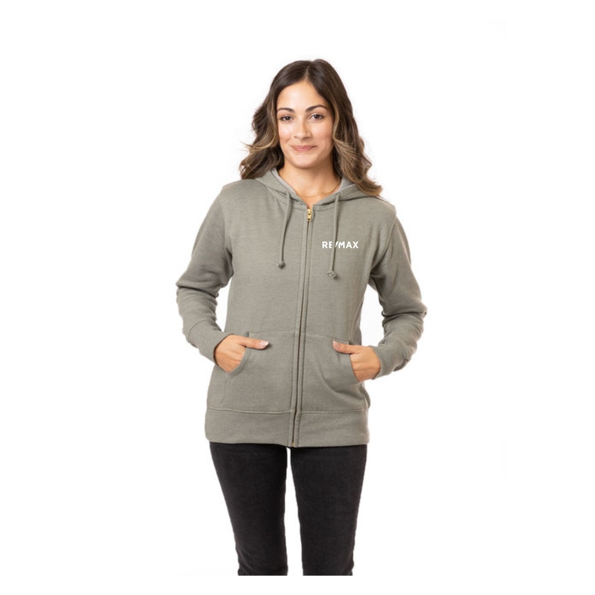 econscious Ladies' Heathered Full-Zip Hooded Sweatshirt - Image 3